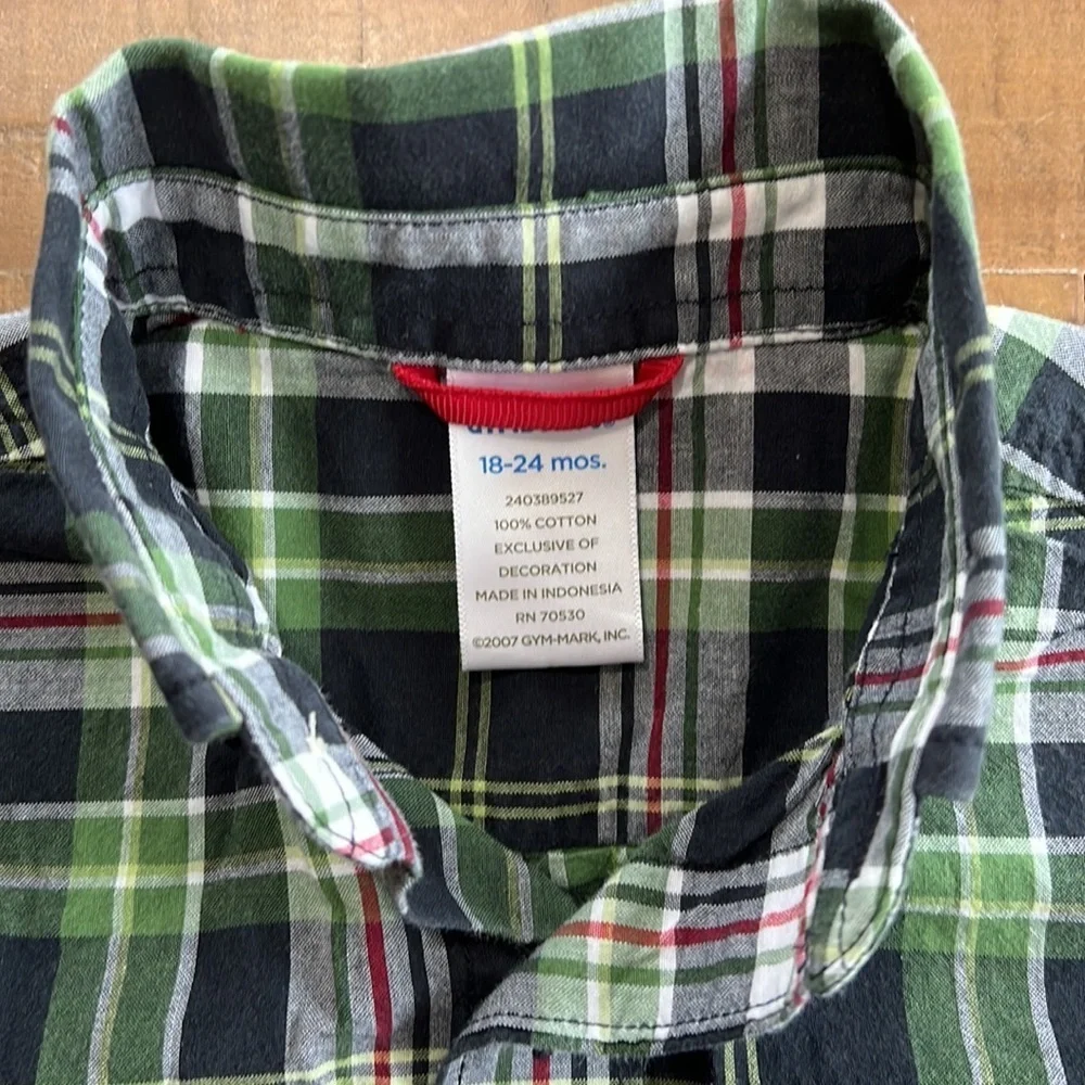 4/$20 Gymboree plaid shirt sleeve button down